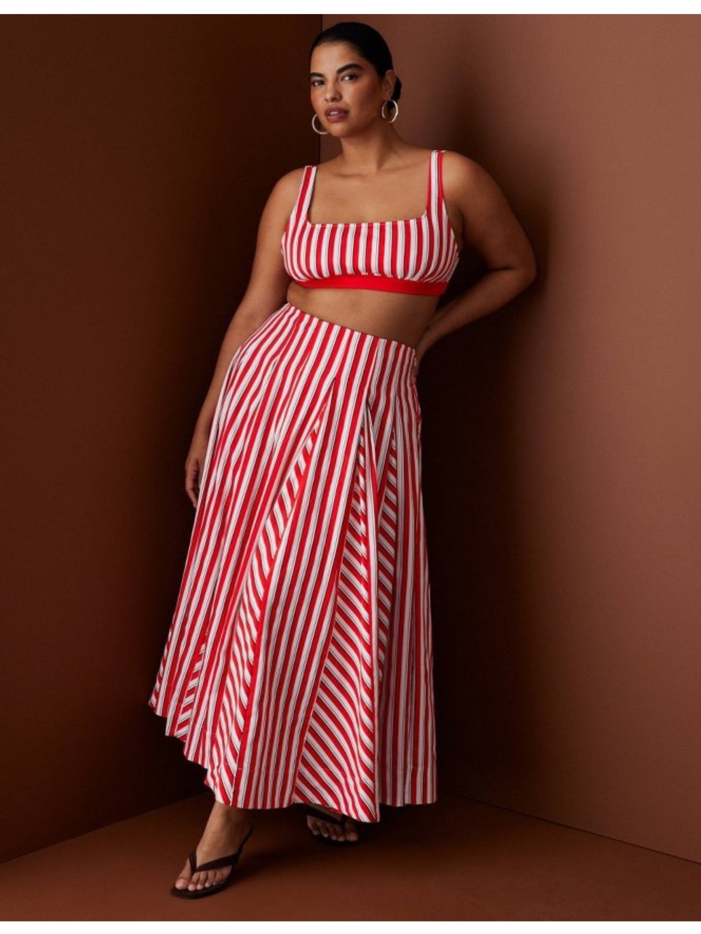 Rosie Assoulin x Target Pleated Poplin Striped Midi Skirt